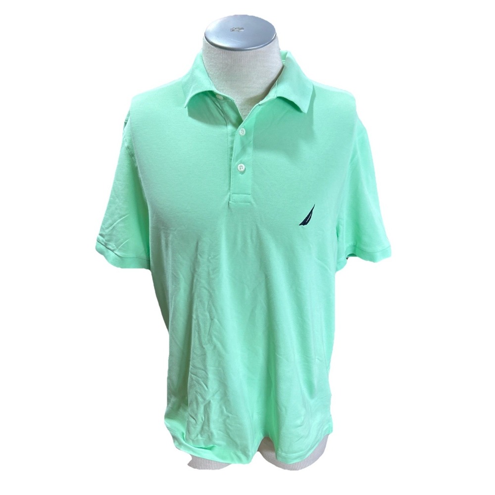 Nautica Mens Short Sleeve Polo Shirt Green Large K82800 NALXPWCH1